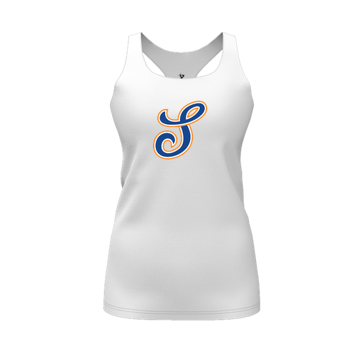[FT0TRBWH-FYS-LOGO1] Decker Racerback Tank Top (Female Youth S, White, Logo 1)