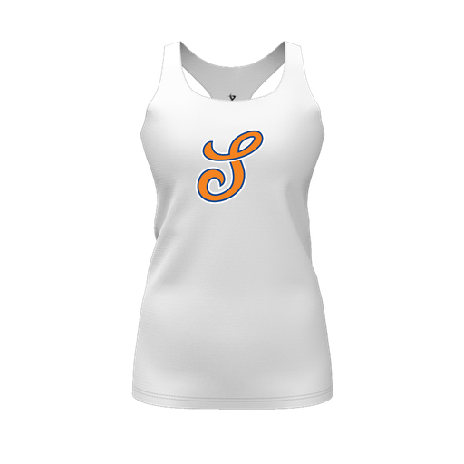 [FT0TRBWH-FYS-LOGO2] Decker Racerback Tank Top (Female Youth S, White, Logo 2)