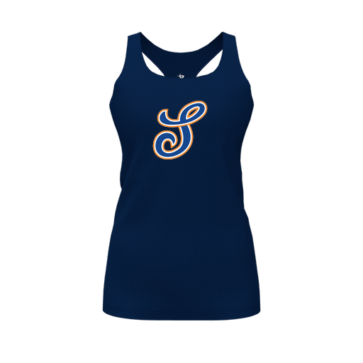 [FT0TRBNV-FYS-LOGO1] Decker Racerback Tank Top (Female Youth S, Navy, Logo 1)