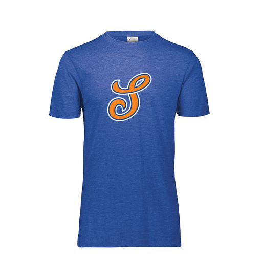 [FTSCUBRY-YS-LOGO2] Decker Youth Tri-Blend T-Shirt - Short Sleeve (Youth S, Royal, Logo 2)