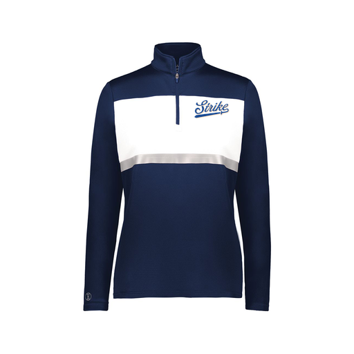 [222791.301.XS-LOGO3] Ladies Bold 1/4 Zip Pullover (Female Adult XS, Navy, Logo 3)