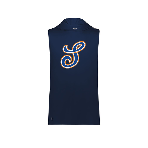 [222590.065.XS-LOGO1] Men's CoolDry Sleeveless Hoodie (Adult XS, Navy, Logo 1)