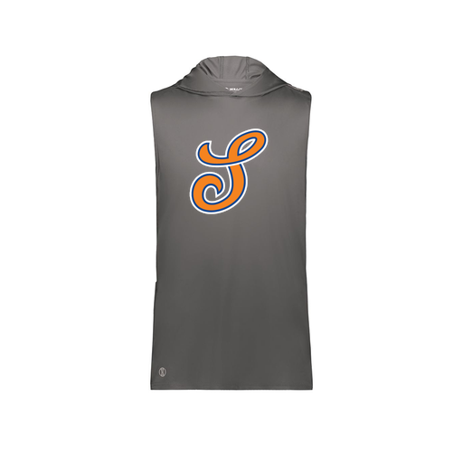 [222590.98D.XS-LOGO2] Men's CoolDry Sleeveless Hoodie (Adult XS, Gray, Logo 2)