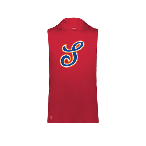 [222590.083.XS-LOGO1] Men's CoolDry Sleeveless Hoodie (Adult XS, Red, Logo 1)