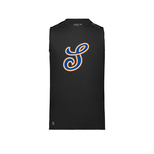 [222593.080.S-LOGO1] Men's CoolDry TankTop (Adult S, Black, Logo 1)