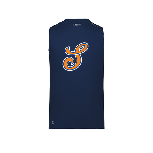 [222593.065.S-LOGO2] Men's CoolDry TankTop (Adult S, Navy, Logo 2)