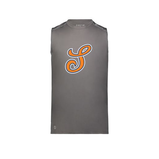 [222593.98D.S-LOGO2] Men's CoolDry TankTop (Adult S, Gray, Logo 2)