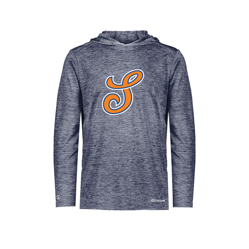 [FOLHCGNV-YS-LOGO2] Decker Youth Charge Hoodie (Youth S, Navy, Logo 2)