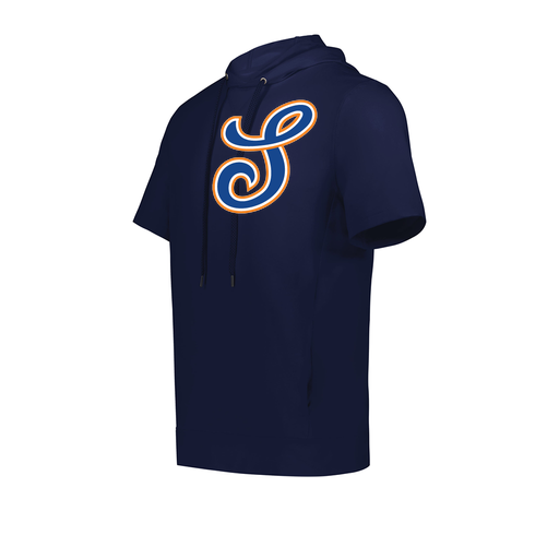[222505.065.S-LOGO1] Men's Venturs Soft Knit Short Sleeve Hoodie (Adult S, Navy, Logo 1)