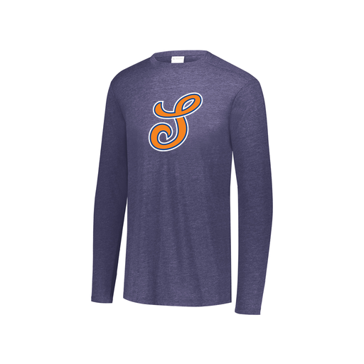 [FTLCUBNV-YS-LOGO2] Decker Youth Tri-Blend T-Shirt - Long Sleeve (Youth S, Navy, Logo 2)