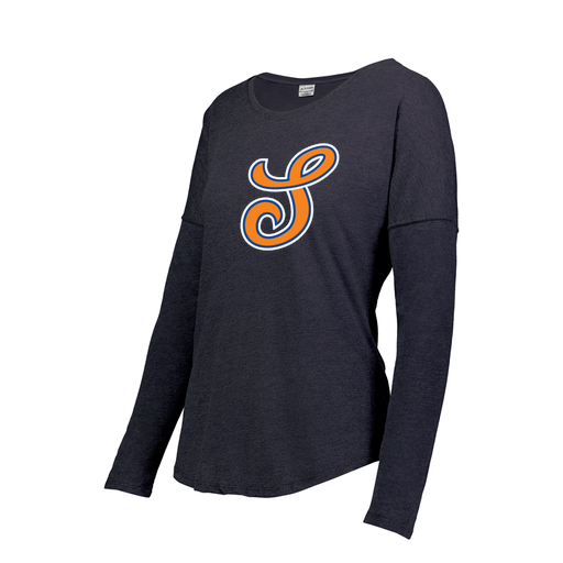 [FTLCUBNV-FAXS-LOGO2] Decker Women's Tri-Blend T-Shirt - Long Sleeve (Female Adult XS, Navy, Logo 2)