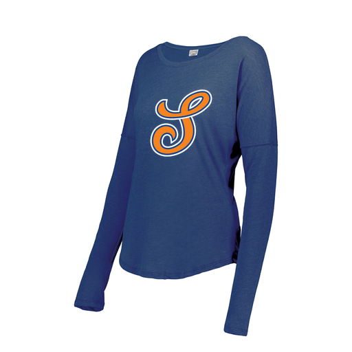 [FTLCUBRY-FAXS-LOGO2] Decker Women's Tri-Blend T-Shirt - Long Sleeve (Female Adult XS, Royal, Logo 2)